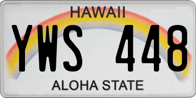 HI license plate YWS448