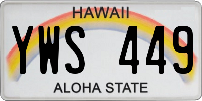 HI license plate YWS449