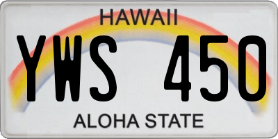 HI license plate YWS450