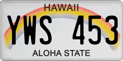 HI license plate YWS453