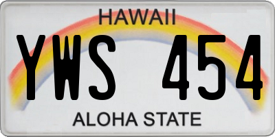 HI license plate YWS454
