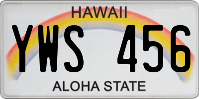 HI license plate YWS456