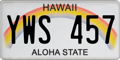 HI license plate YWS457