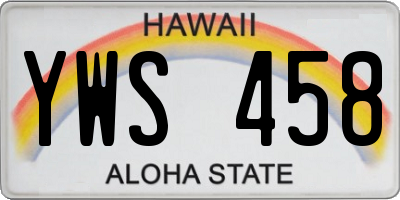 HI license plate YWS458
