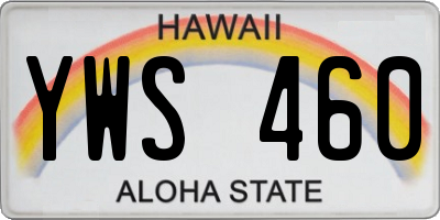 HI license plate YWS460