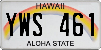 HI license plate YWS461