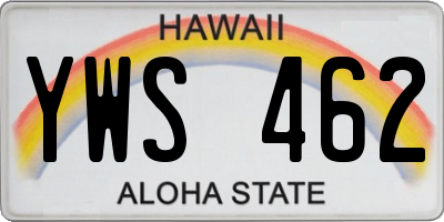 HI license plate YWS462