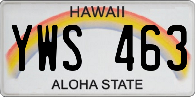 HI license plate YWS463