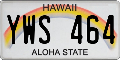 HI license plate YWS464