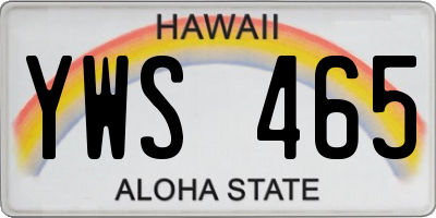 HI license plate YWS465