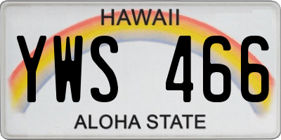 HI license plate YWS466