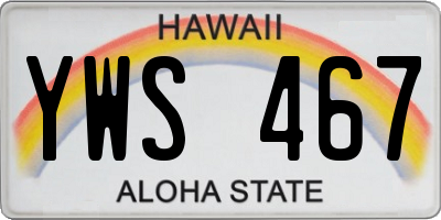 HI license plate YWS467