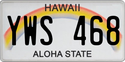 HI license plate YWS468