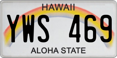HI license plate YWS469