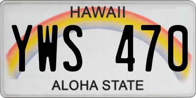 HI license plate YWS470