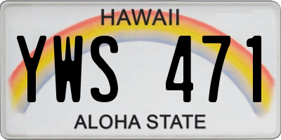 HI license plate YWS471