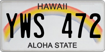 HI license plate YWS472