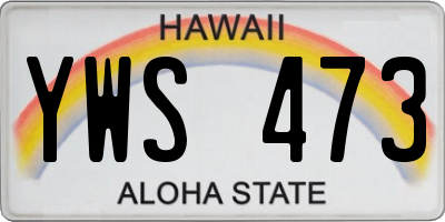 HI license plate YWS473