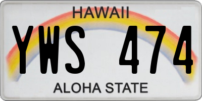 HI license plate YWS474