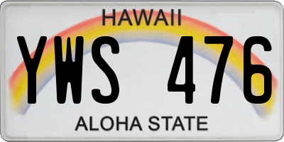 HI license plate YWS476