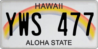 HI license plate YWS477