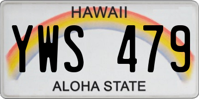 HI license plate YWS479