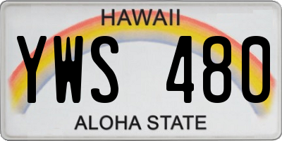HI license plate YWS480