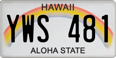 HI license plate YWS481
