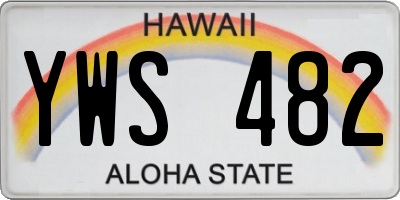 HI license plate YWS482