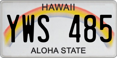HI license plate YWS485