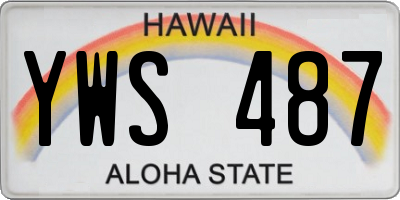 HI license plate YWS487