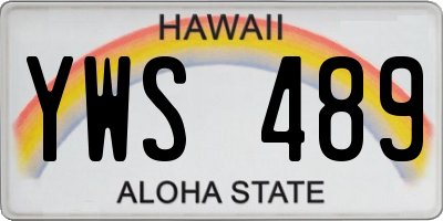 HI license plate YWS489