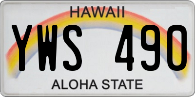 HI license plate YWS490