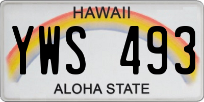 HI license plate YWS493