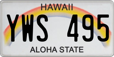 HI license plate YWS495