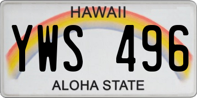 HI license plate YWS496