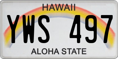 HI license plate YWS497