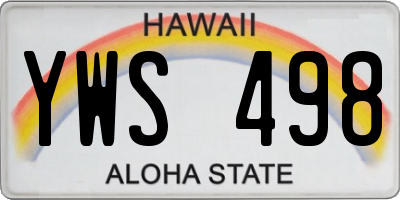 HI license plate YWS498