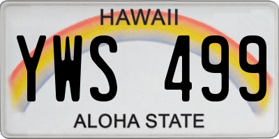 HI license plate YWS499