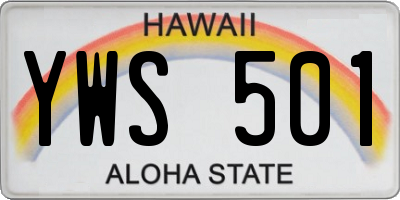 HI license plate YWS501