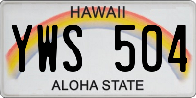 HI license plate YWS504