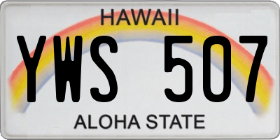 HI license plate YWS507