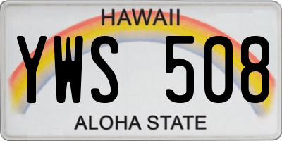 HI license plate YWS508