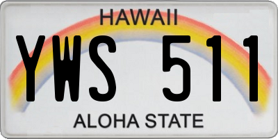 HI license plate YWS511