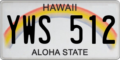 HI license plate YWS512