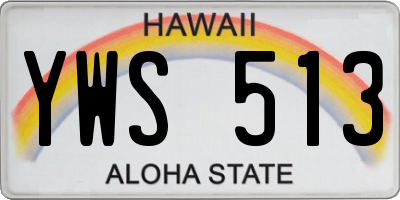 HI license plate YWS513