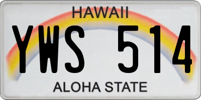 HI license plate YWS514