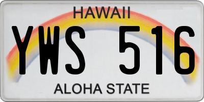 HI license plate YWS516