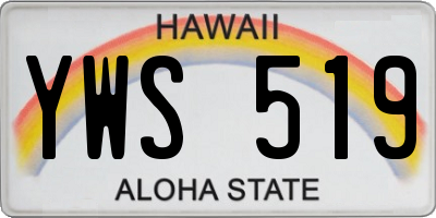 HI license plate YWS519