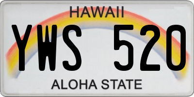 HI license plate YWS520
